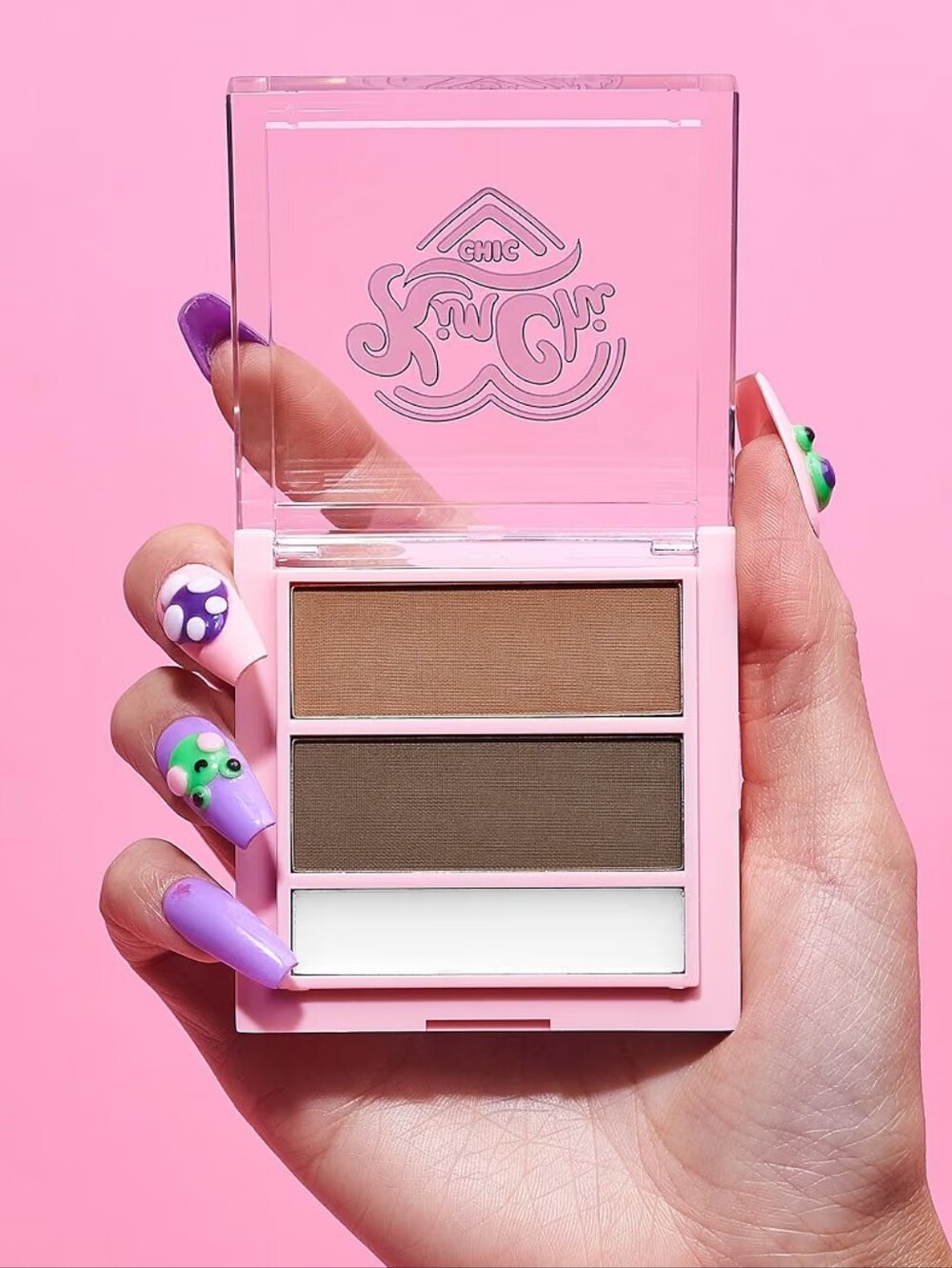 KimChiChic Beauty Kimbrowly Eyebrow Powder Duo with Brow Wax Medium Deep NIB